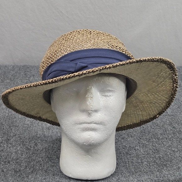 Turner Hats Accessories - Turner Hats Wide Brim Sun Hat L XL Packable Straw Blue Band Resort Beach Coastal
